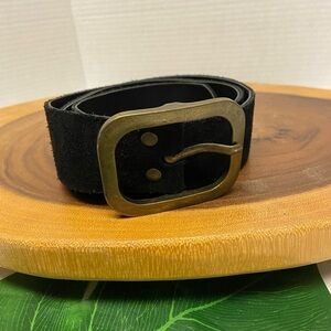 Croute de Cuir Velours Synthetic Leather Belt Sz:36